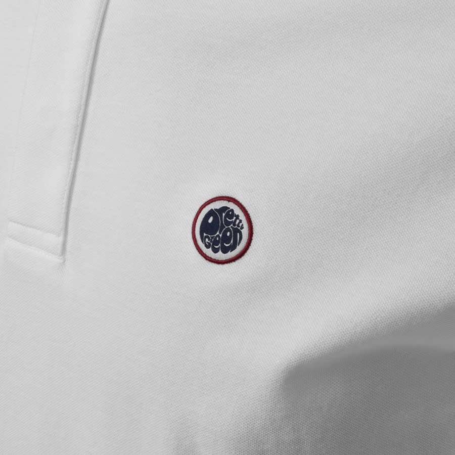 Alternative Image for ProductPretty Green Contrast Collar Polo T Shirt White3